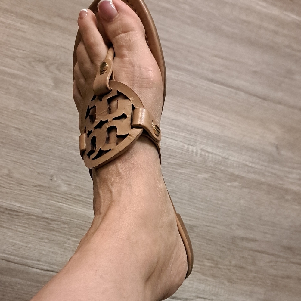 Tory Burch Miller Brown Leather Sandals - Picture 7 of 9